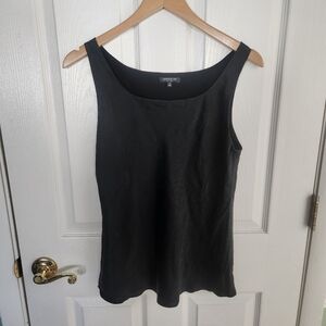 Lafayette 148 New York Womens Size 6 100% Silk Black Designer Tank Top $498 MSRP